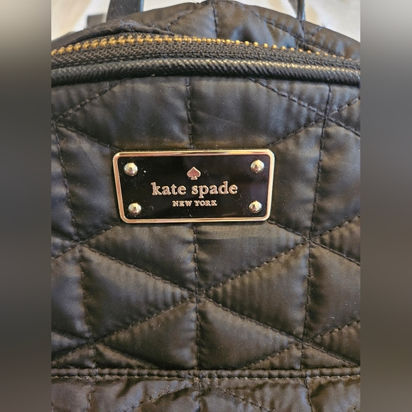 Kate Spade New York Black Quilted Nylon Backpack Gold Hardware - Picture 2 of 10